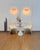 Glass Glass Wall Sconces with 10 Iridescent Alabaster Pink Discs, 1990s, Set of 2 For Sale - Image 7 of 16