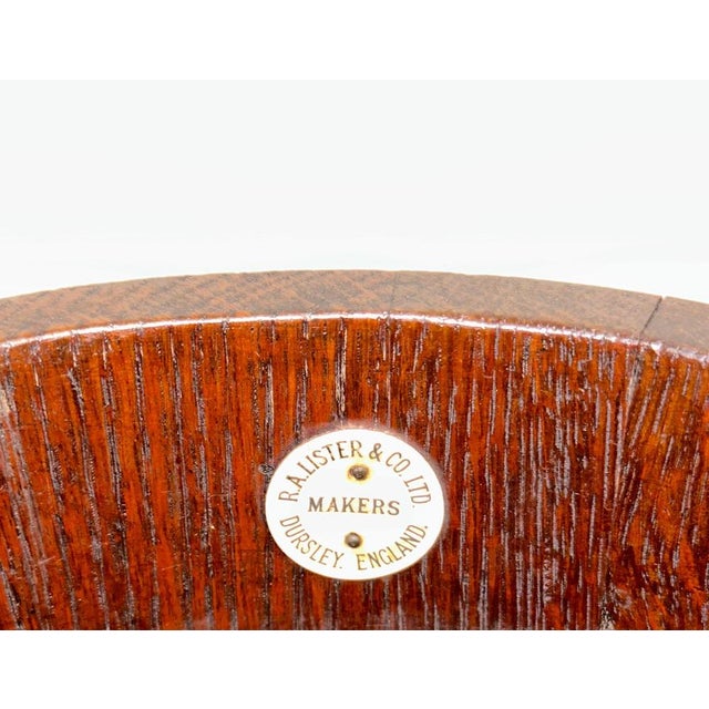 Gold Edwardian Oak Bucket with Brass Braces from R A Lister & Co., 1890s For Sale - Image 8 of 12
