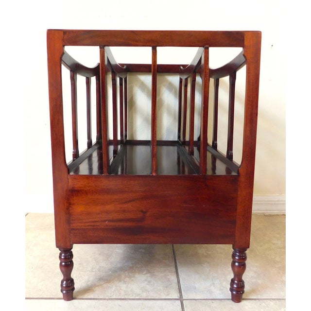 Vintage Mid Century Mahogany Wood Canterbury Magazine Rack For Sale - Image 11 of 12