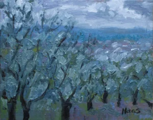 Olive Grove, Expressionist Landscape Oil Painting