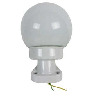 Porcelain and Glass Wall Lamp, Czechoslovakia, 1960s For Sale