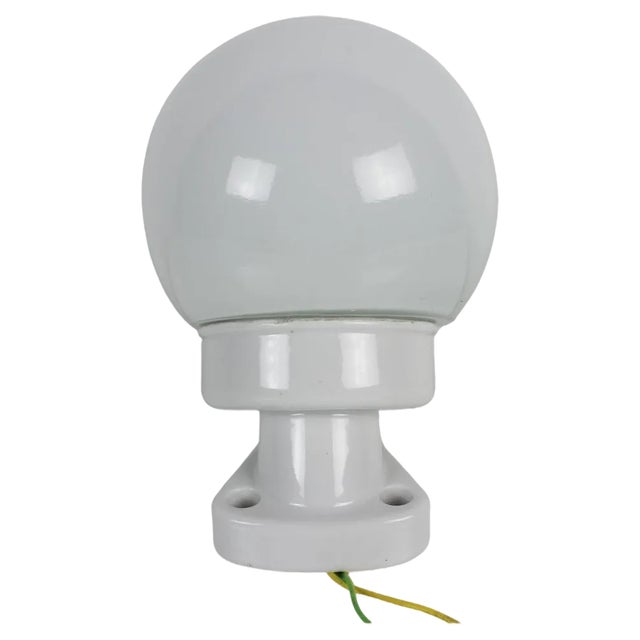 Porcelain and Glass Wall Lamp, Czechoslovakia, 1960s For Sale