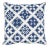 Schumacher Tristan Patchwork 22" Pillow in Indigo For Sale
