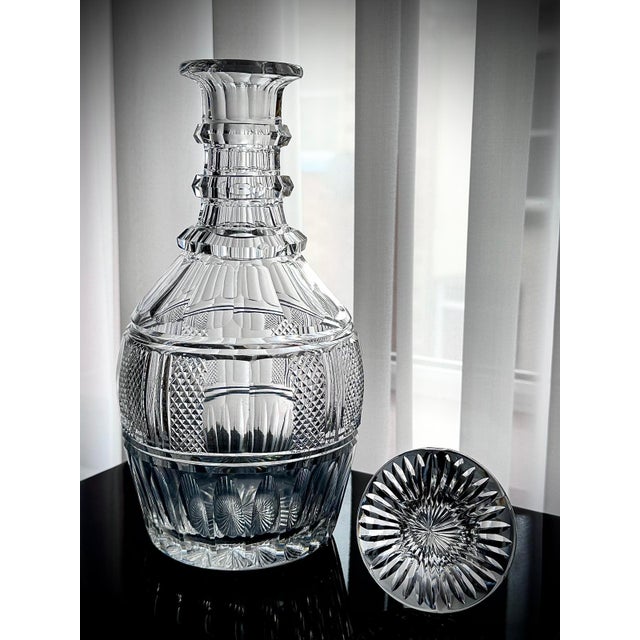 A fine example of mid–late 20th-century french / franco-belgian luxury cut crystal, this magnum decanter was hand-finished...