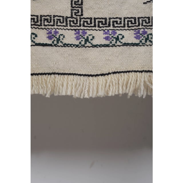 Vintage Aubusson Floral Turkish Kilim Rug 5'7'' X 8'2'' For Sale - Image 9 of 11