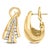 Haus of Brilliance 14K Yellow Gold 2-1/4 Cttw Baguette Diamond Modern Omega Huggy Earrings, Pair For Sale - Image 4 of 5