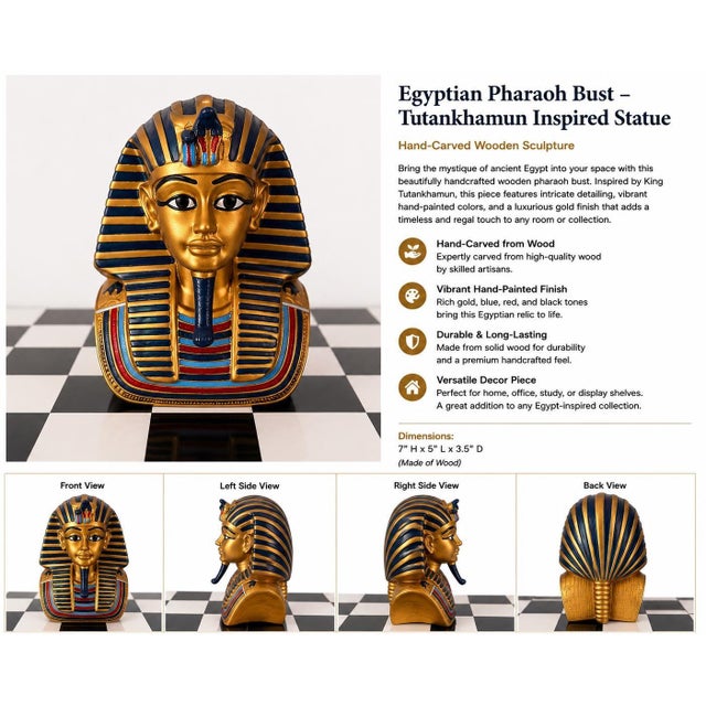 Dimensions: Height: 7 inches Length: 5 inches Depth: 3.5 inches FEATURES Hand-carved from wood Hand-painted artisan finish...
