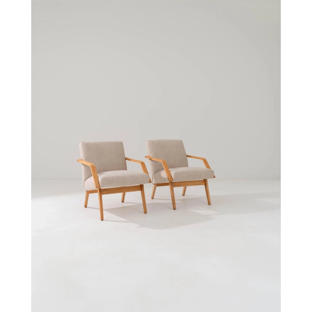 1960s 1960s Czech Upholstered Armchairs, A Pair For Sale - Image 5 of 12