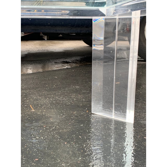 Plastic Mid-Century Modern Lucite Coffee Table For Sale - Image 7 of 10