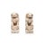 Stone Chinese Small Pair Cream White Marble Stone Fengshui Foo Dogs Statues For Sale - Image 7 of 7