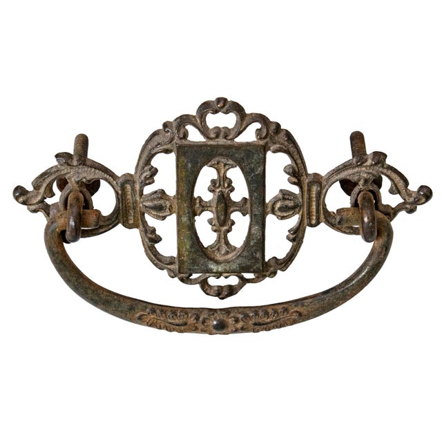 Victorian Late 19th Century Victorian Brass Drawer Pulls - Set of 2 For Sale - Image 3 of 6