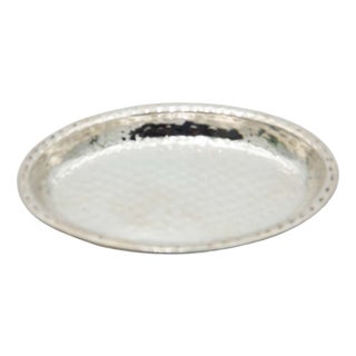 Hammered Silver Tray-Shaped Ring Set For Sale