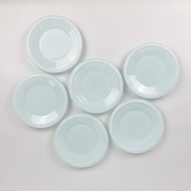 Glacier Blue Opaline Dessert Serving, 1950s, Set of 7 For Sale - Image 3 of 6