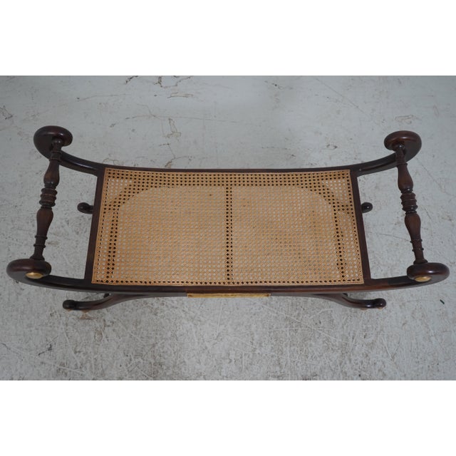 Italian Neoclassical Cane Seat Window Bench For Sale - Image 9 of 12