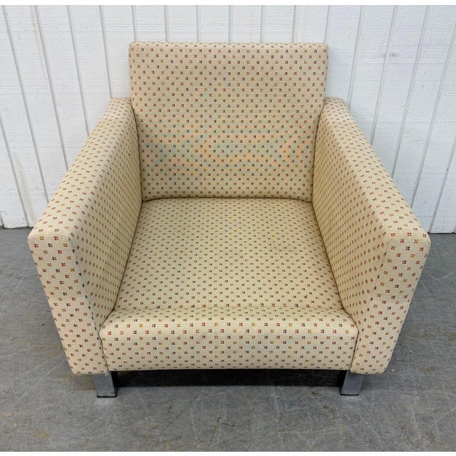 Off-white Vintage Milo Baughman Style Club Chairs - Set of 2 For Sale - Image 8 of 9