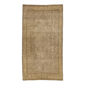 Brown Persian Malayer Wool Rug HandCrafted in the 1910s