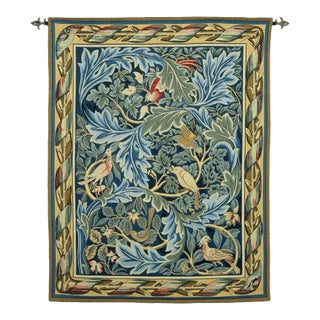 Birds & Acanthus Loom Woven Tapestry - Requires Rod Size 3 For Sale