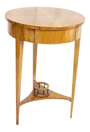 19th Century Biedermeier Round Drum Sewing Table