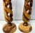 Vintage Holy Land Olive Wood Spiral Pilar Candlesticks Holders-Pair For Sale - Image 4 of 7
