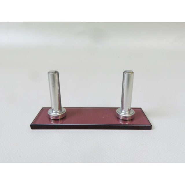 Pink Art Deco Picture Frame in Glass & Aluminum, 1920s For Sale - Image 8 of 16