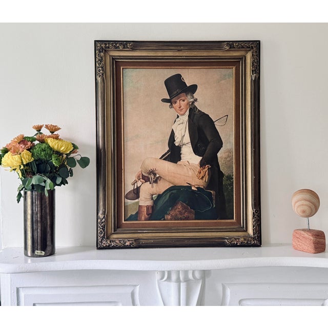 Mid 20th century decorative reproduction after Jacques-Louis David’s *Portrait of Pierre Sériziat* (1795). David was one...