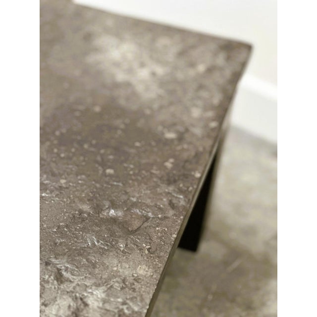 Wood French Slate & Oak Coffee Table, 1970s For Sale - Image 7 of 12