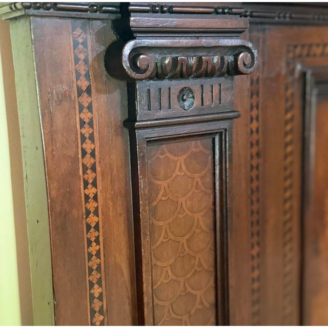 Antique Italian Renaissance Revival Walnut Wood Lettuccio Hall Bench For Sale - Image 9 of 13