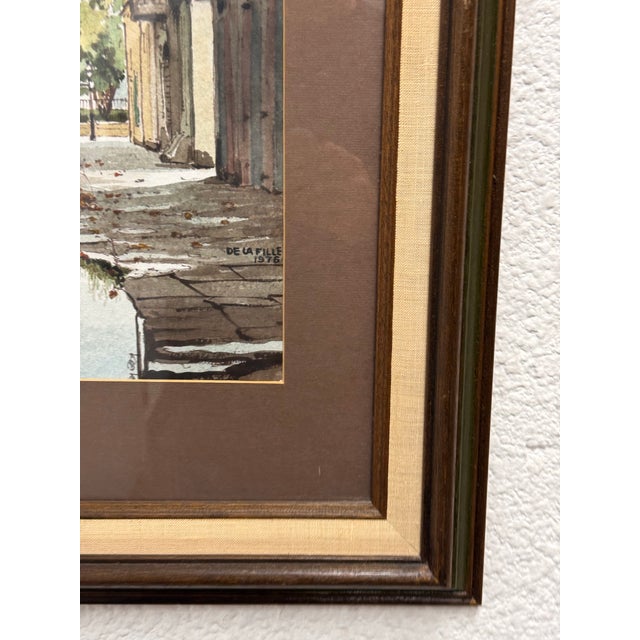 1970s Paul De La Fille New Orleans Watercolor Painting, Framed For Sale - Image 5 of 12