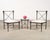 A sculptural set of six bronzed cast aluminum patio and garden dining chairs designed by Fisher Weisman Collection for...