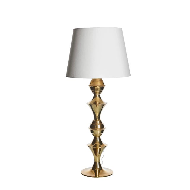 Large Brass Table Lamp by Börje Claes for Elit Ab, 1960s For Sale - Image 5 of 5