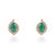 VR Jewels VRJewels Natural Zambian Emerald Studs With Halo Diamonds in 14k Yellow Gold- A Pair For Sale - Image 4 of 16
