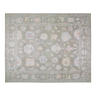 Turkish Oushak Hand Knotted Wool Rug, 12'x15' For Sale