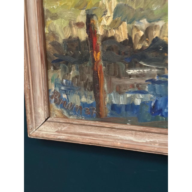 Niels Mandrup Bruun, Marshland from Ribe, 1937, Oil Painting on Canvas, Framed For Sale - Image 10 of 18