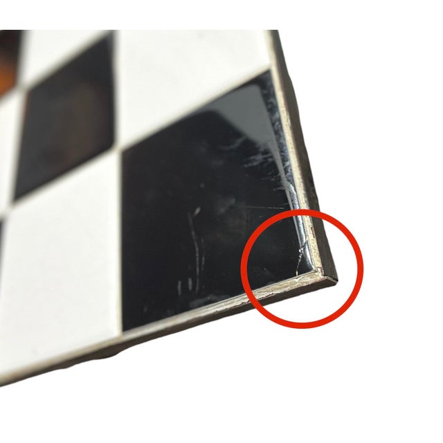 1960s Mid-Century Modern Black and White Mosaic Tile Side Table For Sale - Image 4 of 8