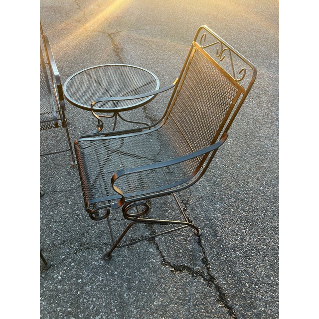 Russell Woodard Vintage Woodard Conversation Set 4 Rockers, Ottoman, 3 Side Tables,Attributed For Sale - Image 4 of 8