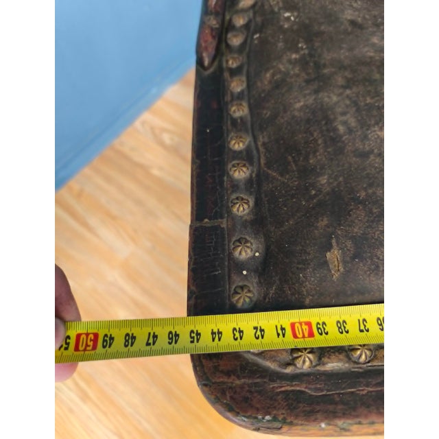 Pressed Back Chair with Leather Seat and Turned Parts For Sale - Image 18 of 18