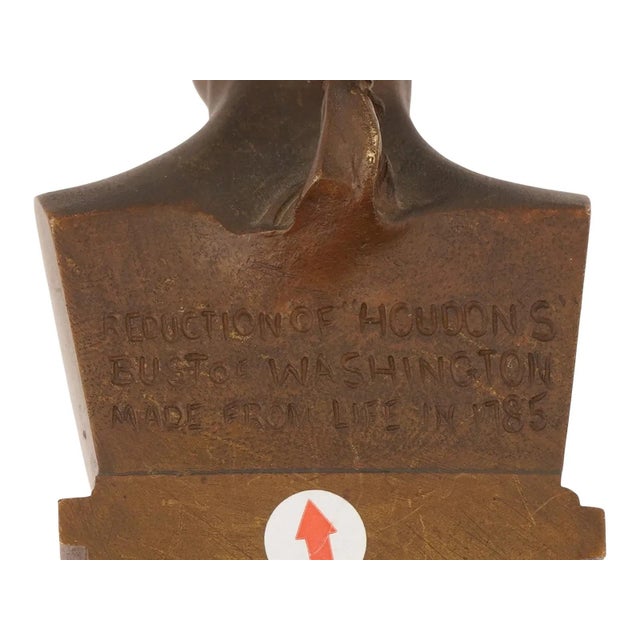 Metal Bronze Bust of George Washington American President For Sale - Image 7 of 7
