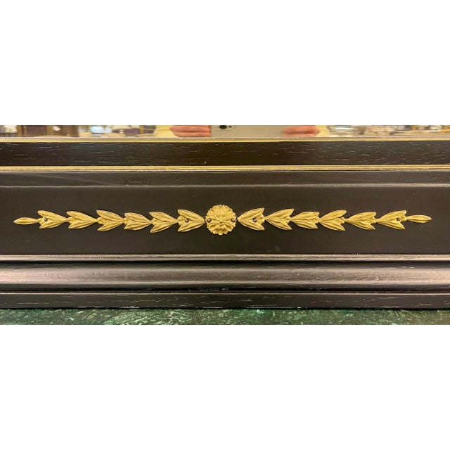 Metal 1950s French Directoire Style Ebonized Mirror For Sale - Image 7 of 9