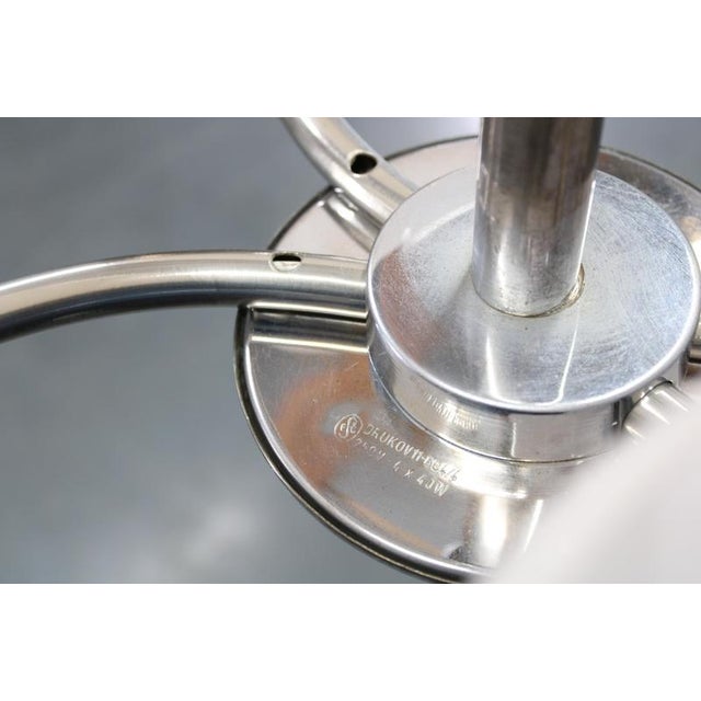 Chrome and Glass Chandelier attributed to Drukov, Former Czechoslovakia, 1950s For Sale - Image 11 of 18