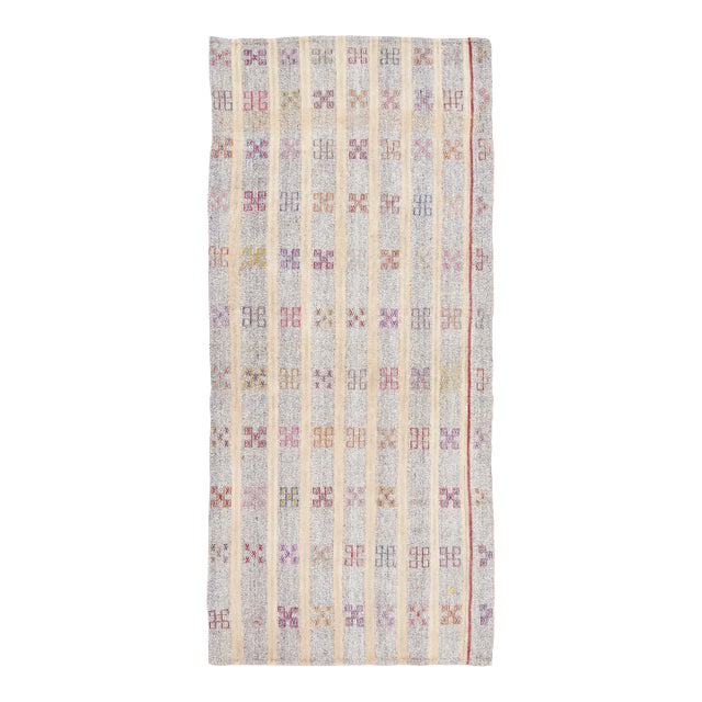 Vintage Turkish Kilim Wool Runner With Geometric Design by Rug & Kilim, 1950-1959 For Sale
