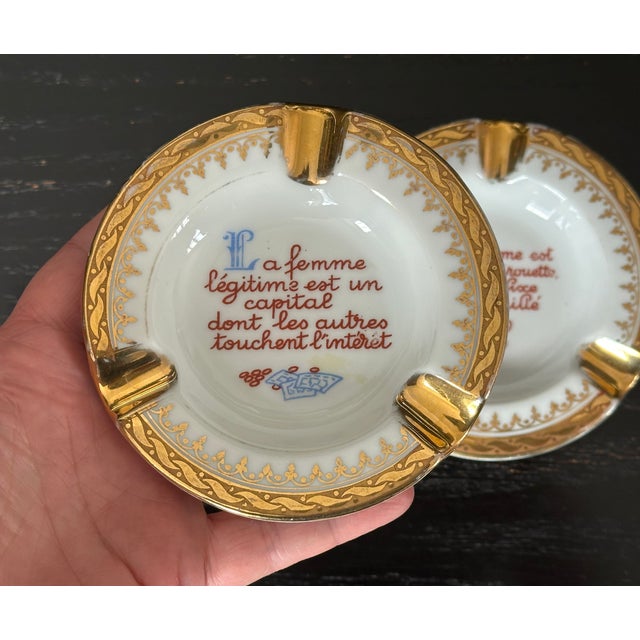 Vintage French Limoges Ashtray Catchall Set of 2 For Sale - Image 14 of 18