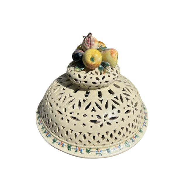 19th Century French Tin Glazed Creamware Centerpiece Adorned With Putti Supports For Sale - Image 10 of 12