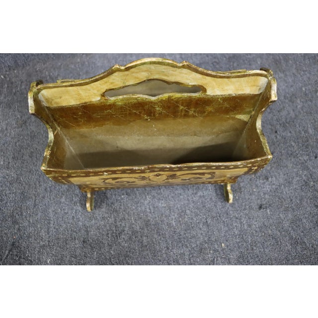 Italian Florentine Magazine Holder For Sale - Image 4 of 6