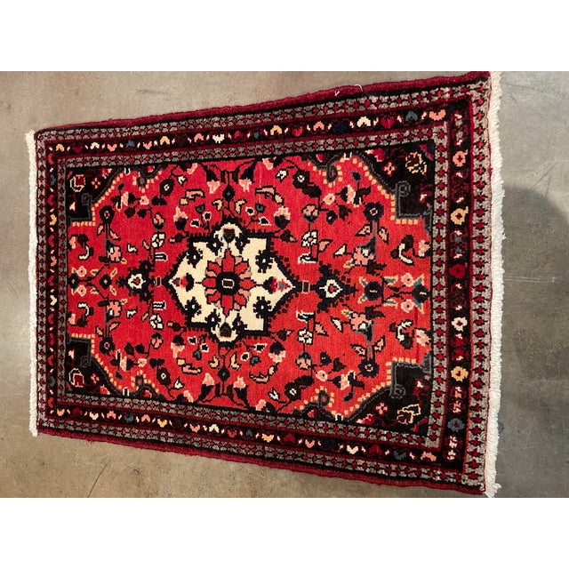 Traditional 1990s Handmade Persian Hamedan Area Rug 2'2" X 3'0" For Sale - Image 3 of 6