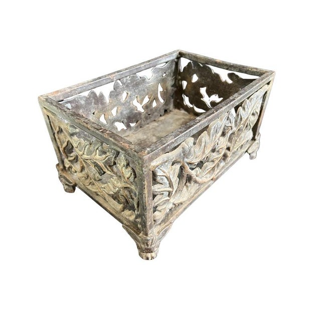 Cast Iron Rectangular Planter on Feet For Sale - Image 9 of 9