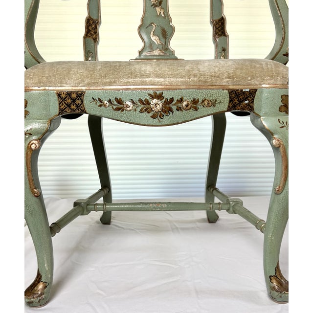 1970s 20th Century Cannel & Chaffin Hand Painted Chinoiserie Armchair For Sale - Image 5 of 12