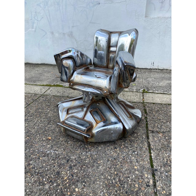 Metal 1970s Jason Seley Welded Swivel Bumper Chair For Sale - Image 7 of 12
