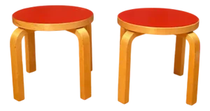 NE60 Stools attributed to Alvar Aalto for Artek, Finland, 1980s, Set of 2