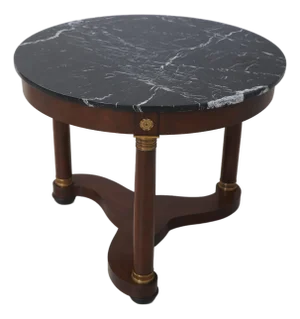 Baker Round Marble Top French Empire Center Table