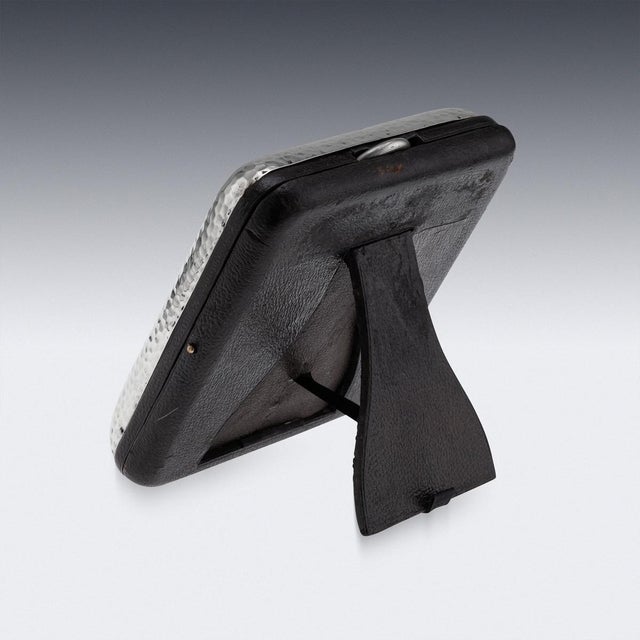 Antique English Silver Mounted Desk Clock, 1904 For Sale - Image 4 of 15